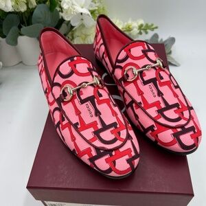 Women’s Gucci horse bit canvas/leather loafers size 39.5 made in Italy